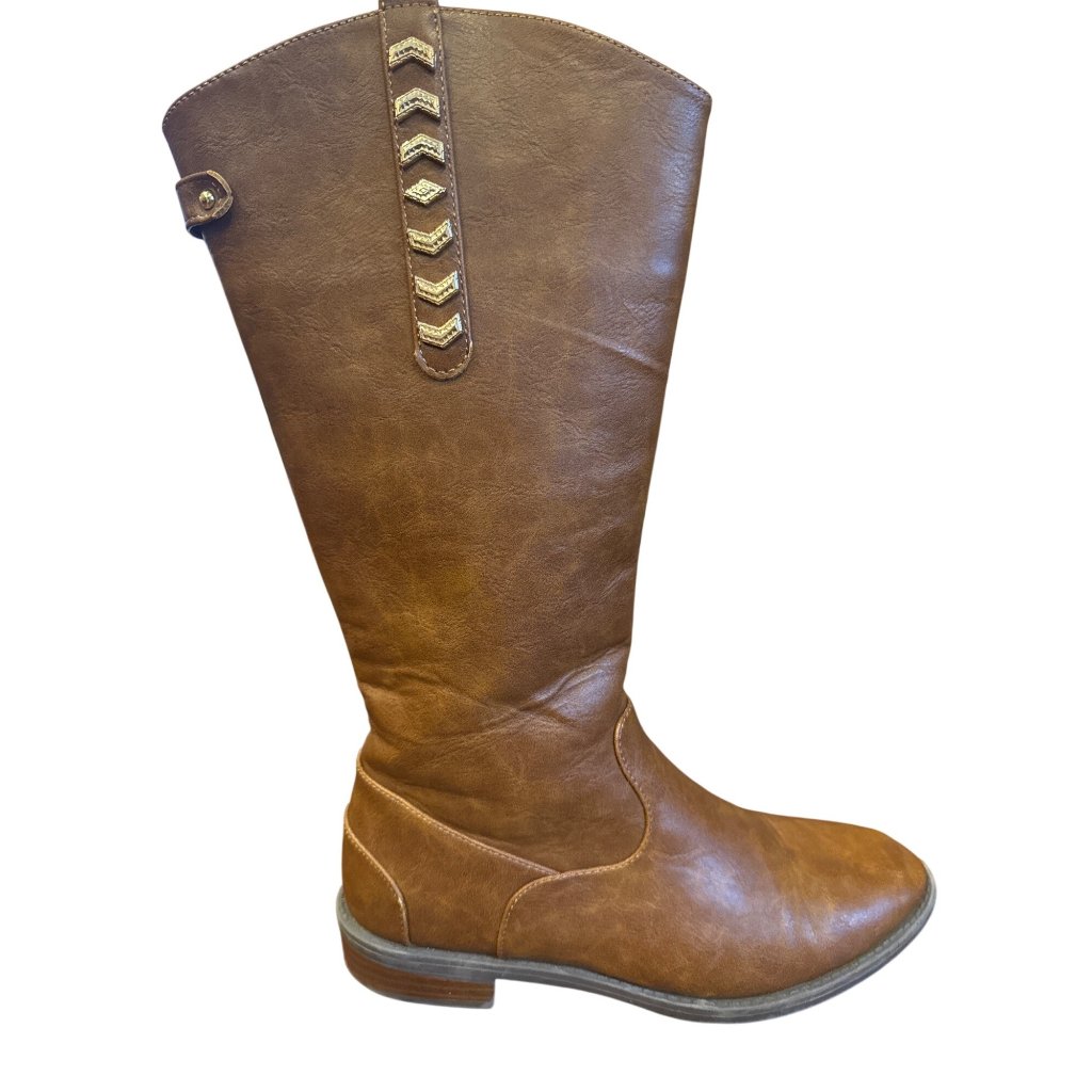 Sam Edelman Pia Samara Distressed Brown Tall Riding Boots Us 5 Equestrian